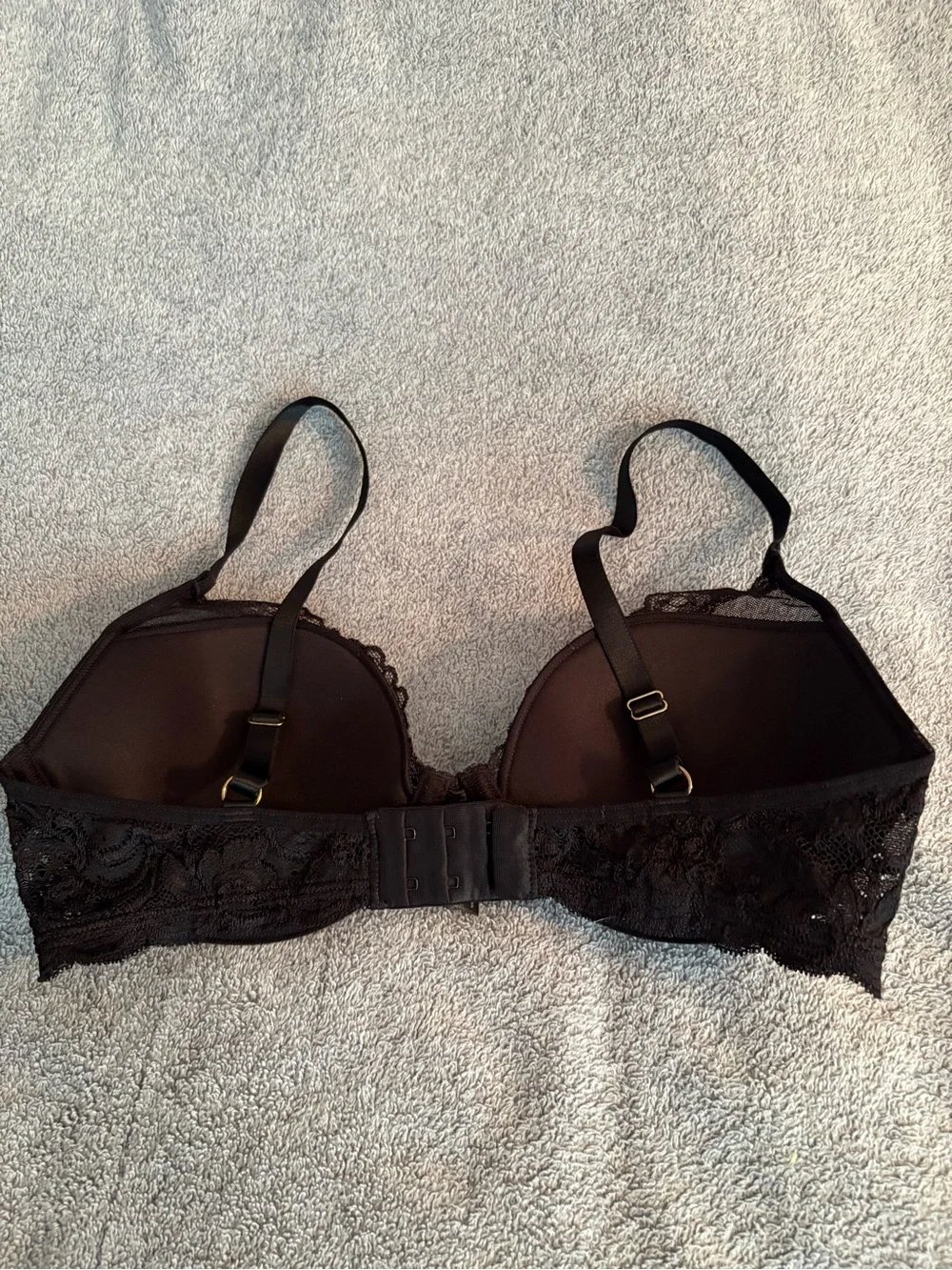 Pepper Bra Size 36B Demi Mesh Lace Black Underwire  Lightly Lined